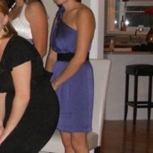 One shoulder periwinkel dress with open back sz 0